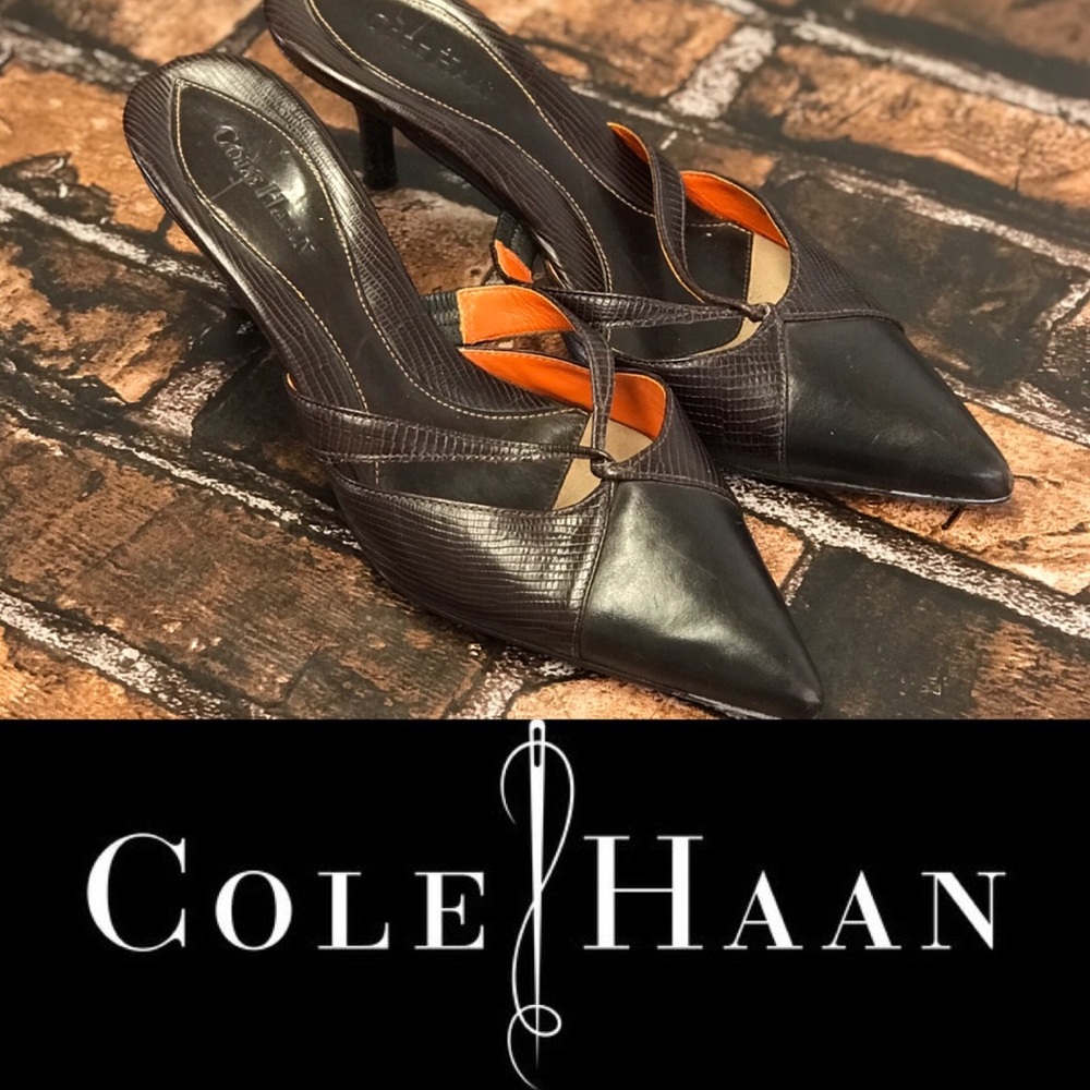 Cole Haan Brown Crocodile Print Heels